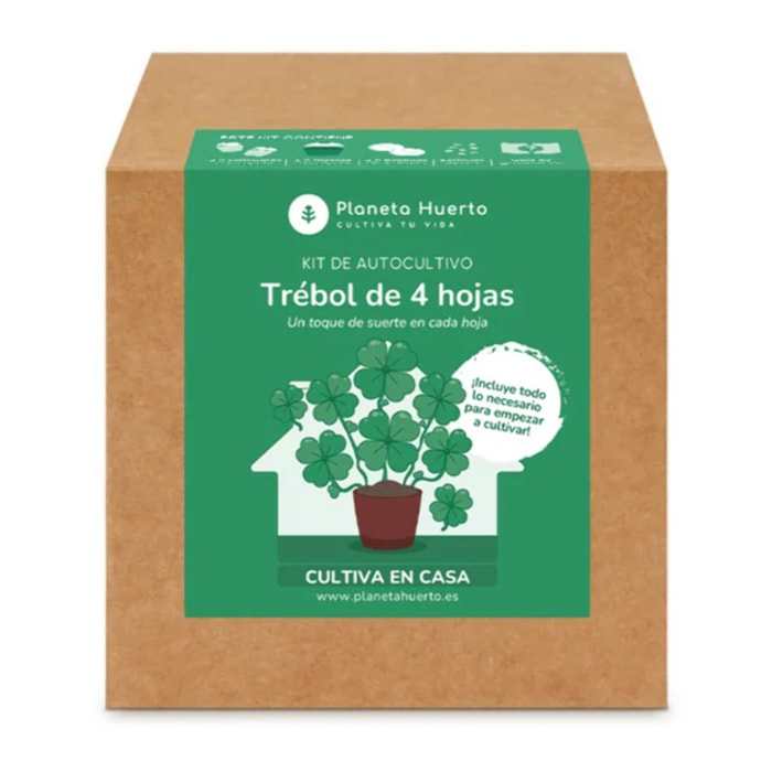 Kit de autocultivo Trébol de 4 hojas Planeta Huerto