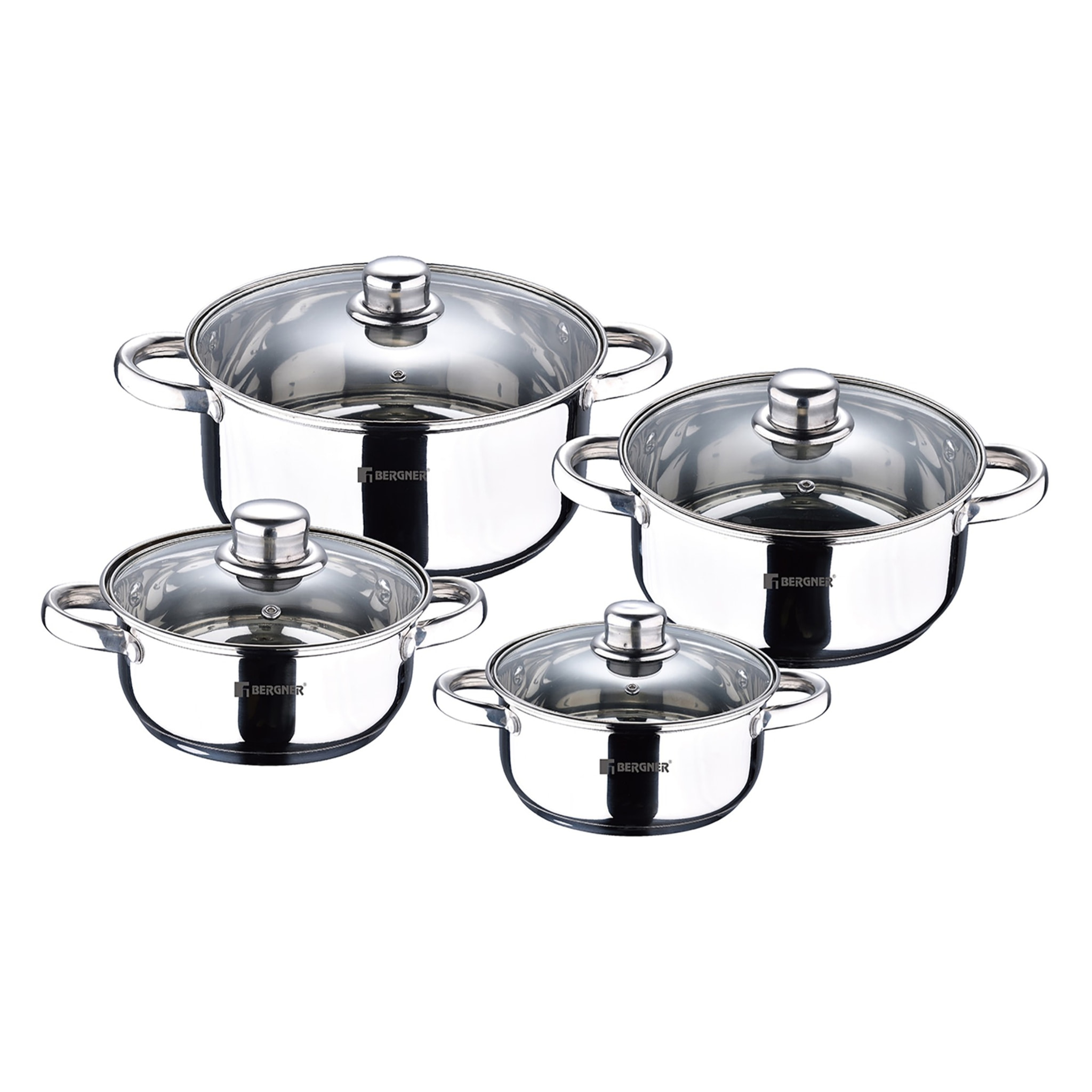 Batería de Cocina de 8 piezas en acero inoxidable Viena Bergner