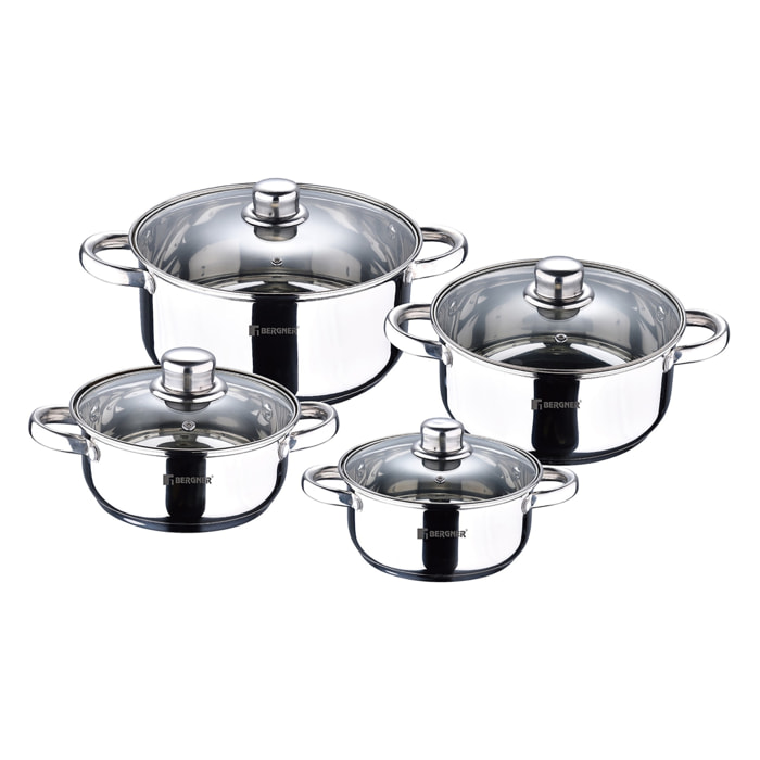 Batería de Cocina de 8 piezas en acero inoxidable Viena Bergner