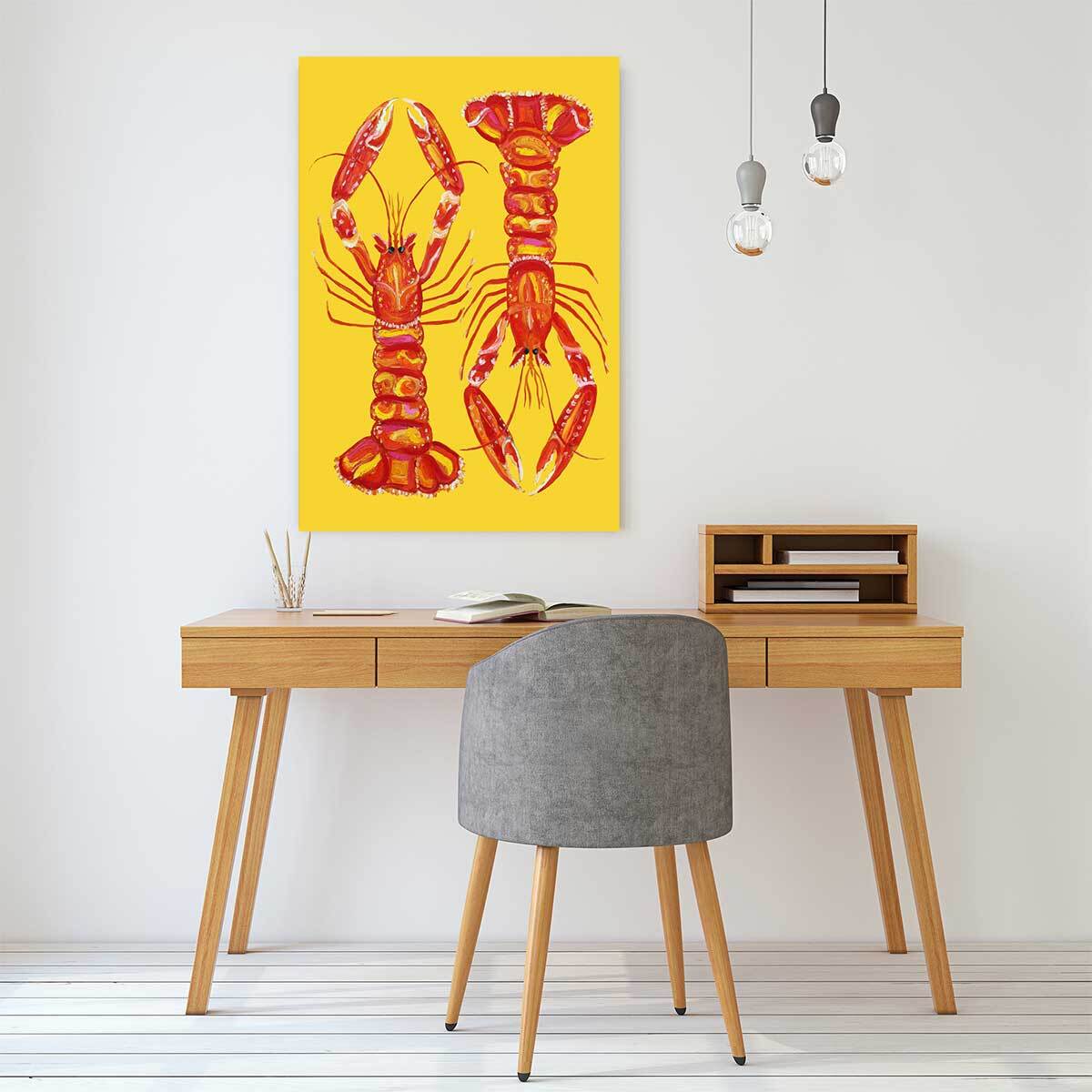 Tableau cuisine design langoustines  Toile imprimée