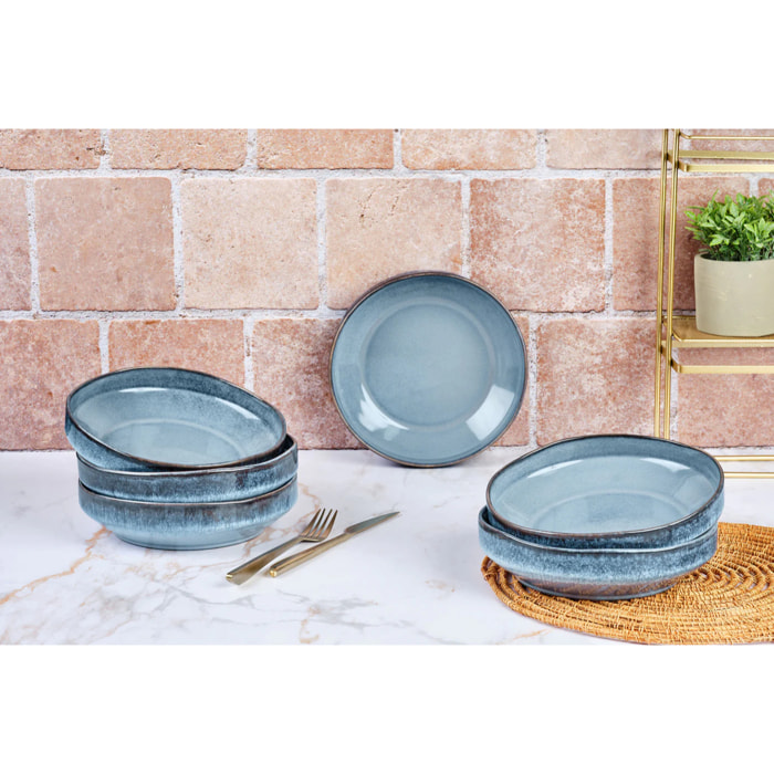 Assiette creuse GENESIS Ø21cm - 6 pièces - Mer