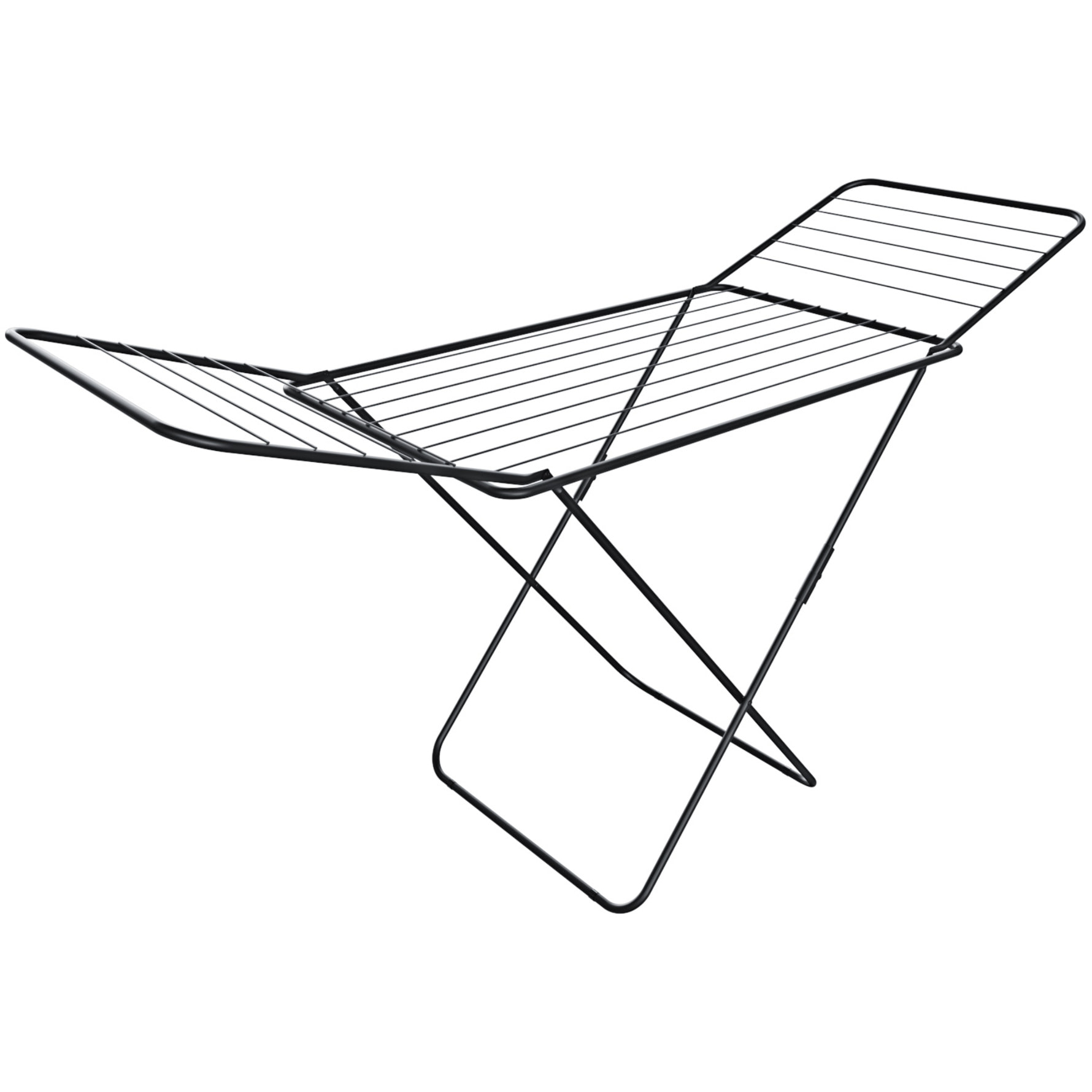 Stendibiancheria Stendino Pieghevole Da Pavimento Con Ali E Piedi Piedini Antiscivolo Spazio Stenditura 18 M In Acciaio 180 x 55 x 108 Cm Nero Opaco