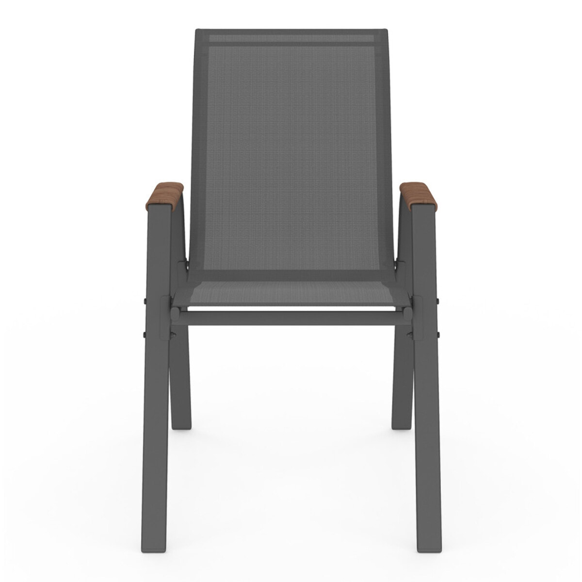 Chaises de jardin Ozéa en textilène et rotin - lot de 4