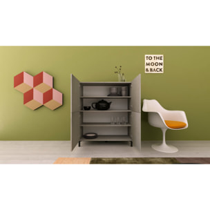 Buffet haut 4 portes 90x35x110 cm Solaria cachemire