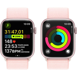 Montre connectée APPLE WATCH Serie 9 45mm Aluminium / Rose Loop