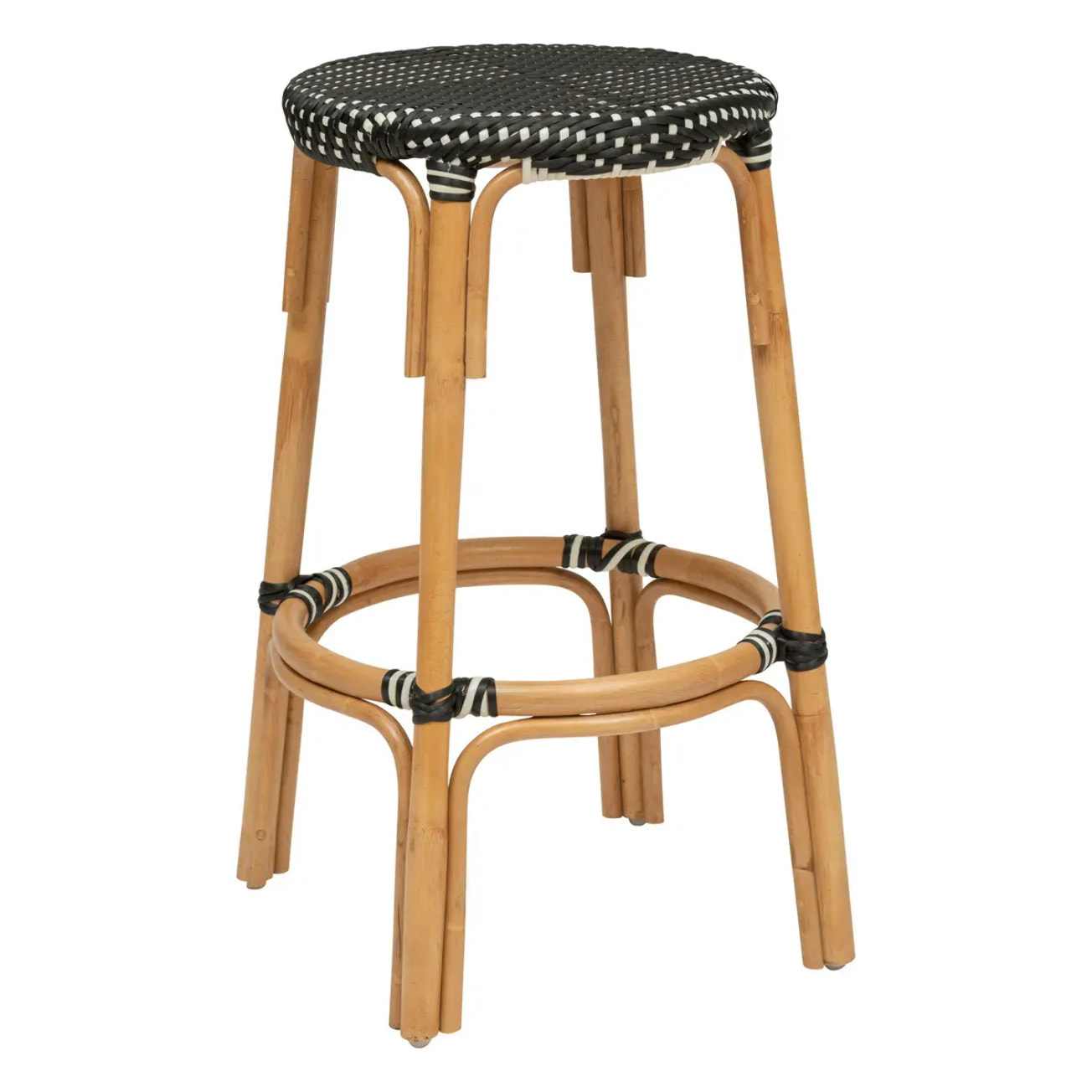 Tabouret de bar "Trecia" en rotin 40x40cm blanc