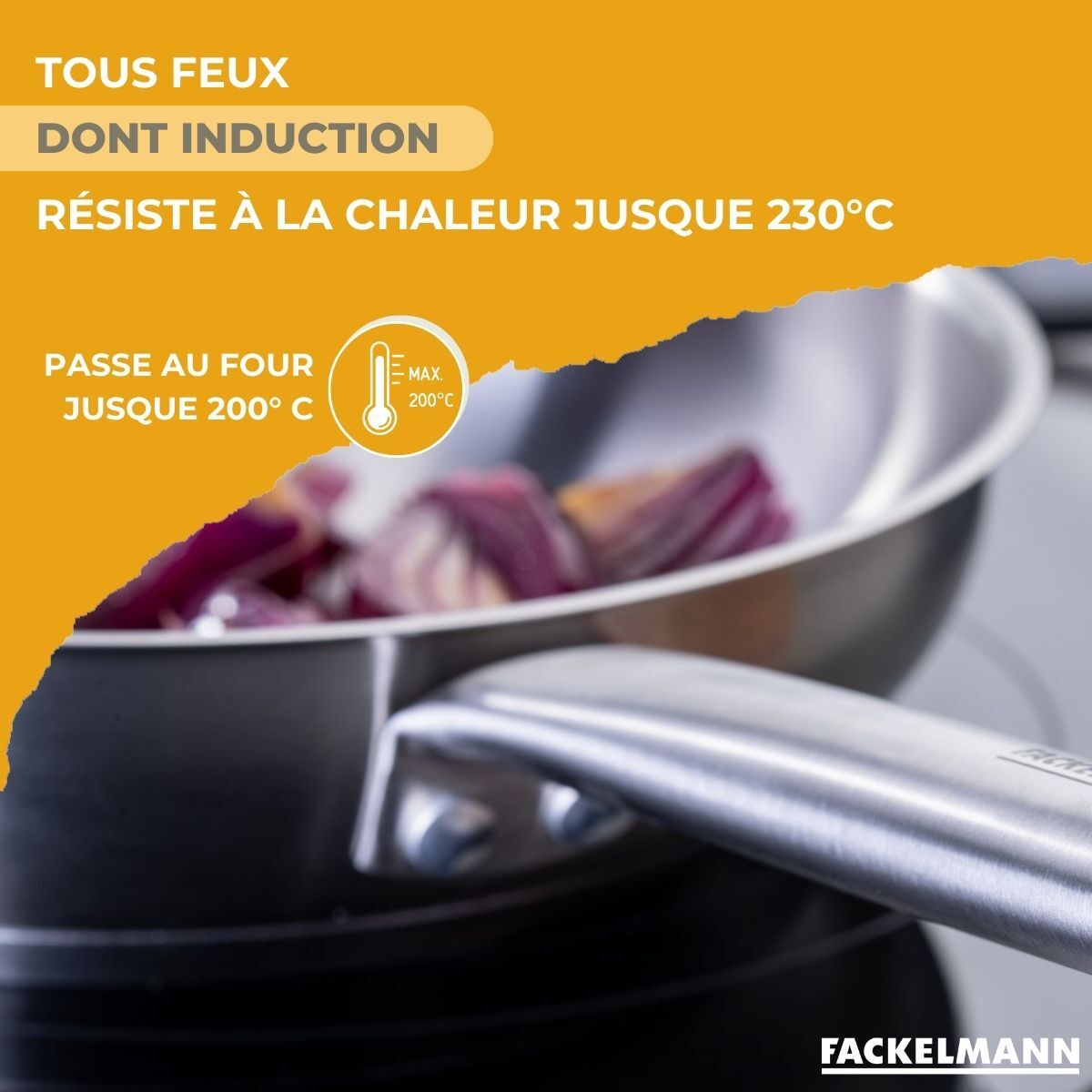 Poêle en inox 18/8 Fackelmann Ovalgriff