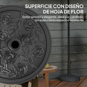 Base para Sombrilla Semicircular Soporte para Parasol Pie para Sombrilla con Relleno de Cemento Peso 12 kg para Jardín Terraza Negro
