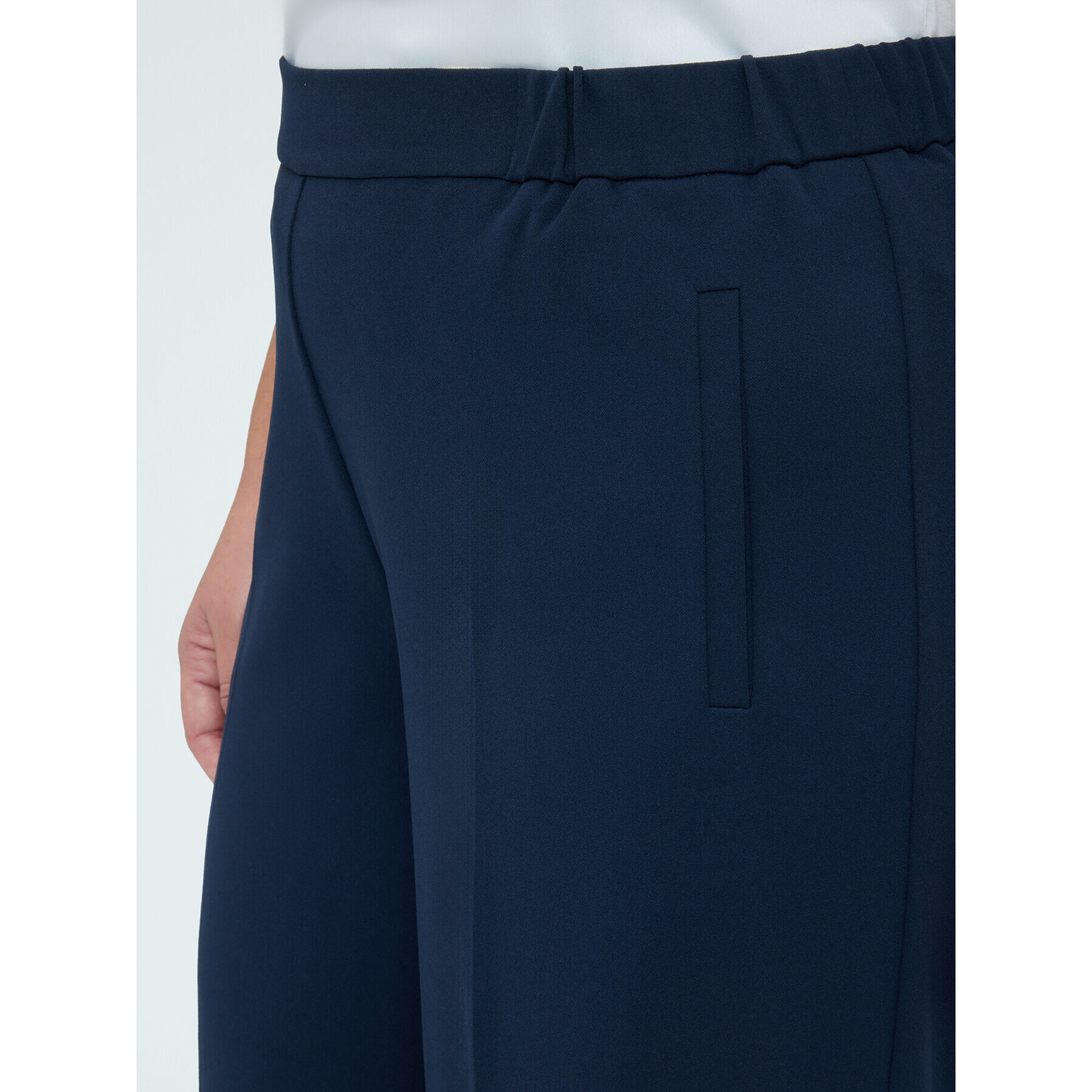 Fiorella Rubino - Pantaloni Wide Leg in tessuto stretch - Blu