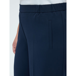 Fiorella Rubino - Pantaloni Wide Leg in tessuto stretch - Blu