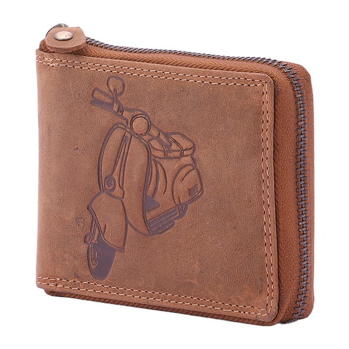 Portafoglio uomo in vera pelle - Modello False - Casual - 9.5 x 12.5 x 2.5 cm
