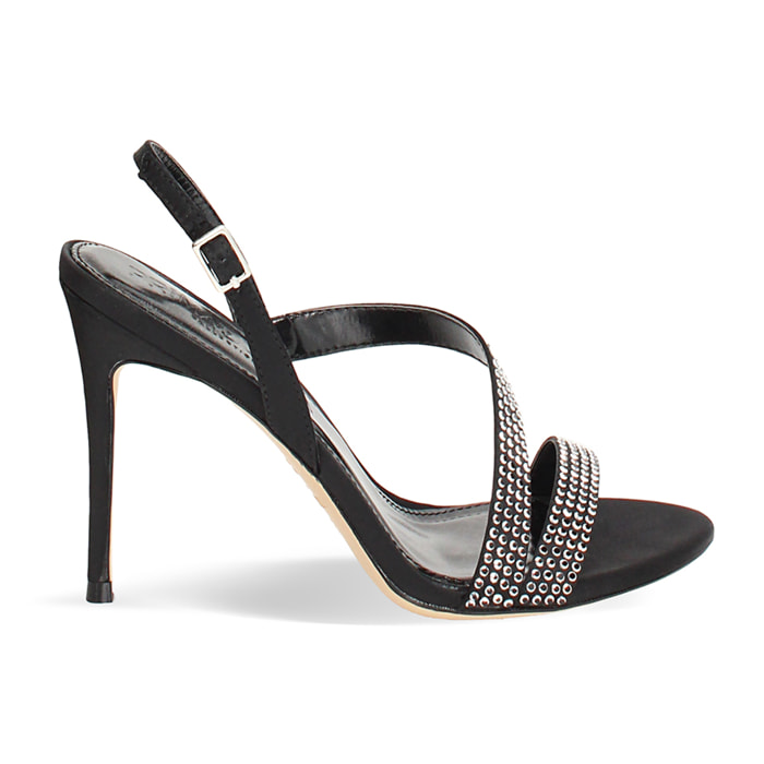 Sandalias negras con tacón de 10 cm