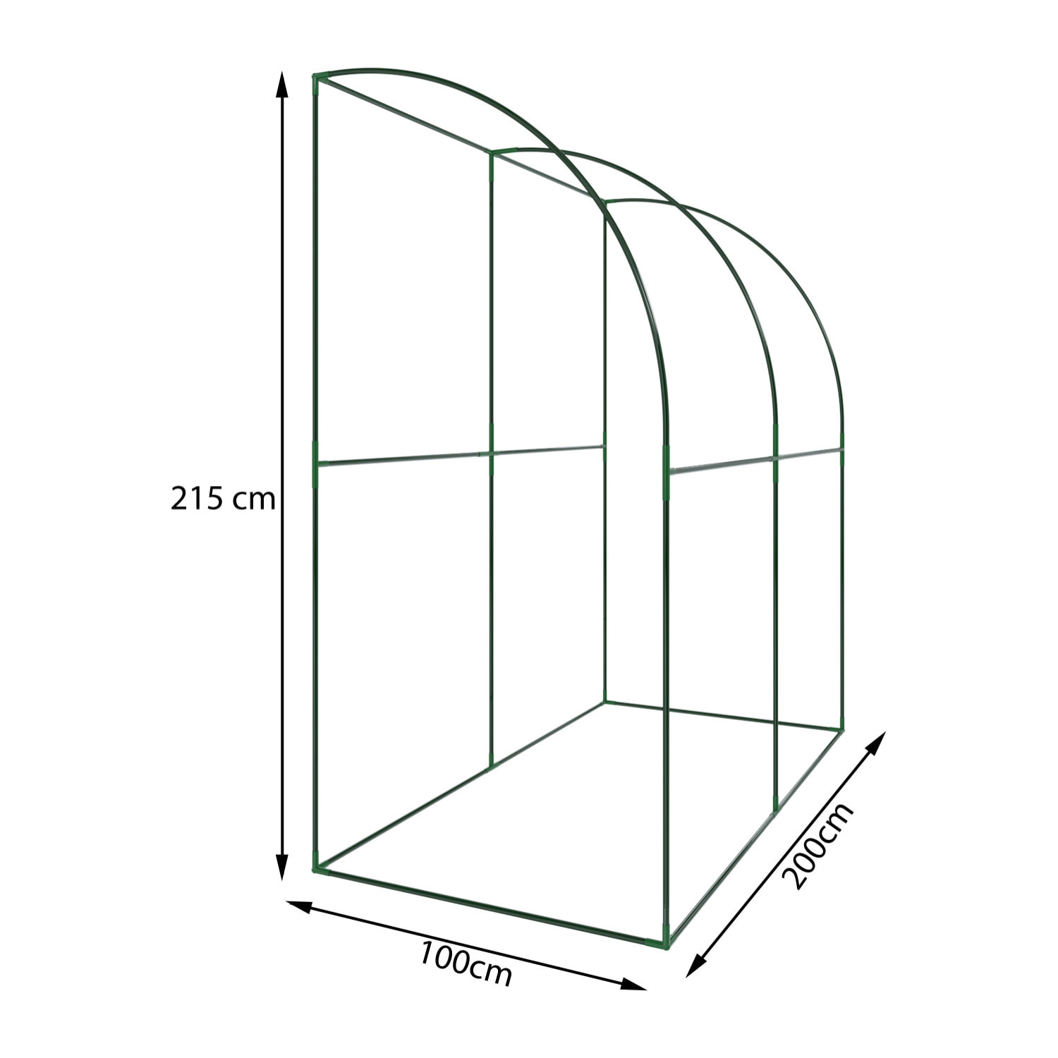 Serra A Casetta Da Parete Muro In Acciaio Per Giardino Piante Fiori Orto Copertura Trasparente in PVC 2 Porte Avvolgibili A Cerniera 200x100x215 Cm