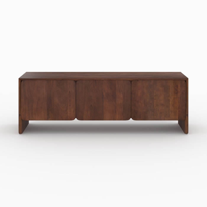Meuble TV en bois de manguier 3 portes 150 cm - Achille