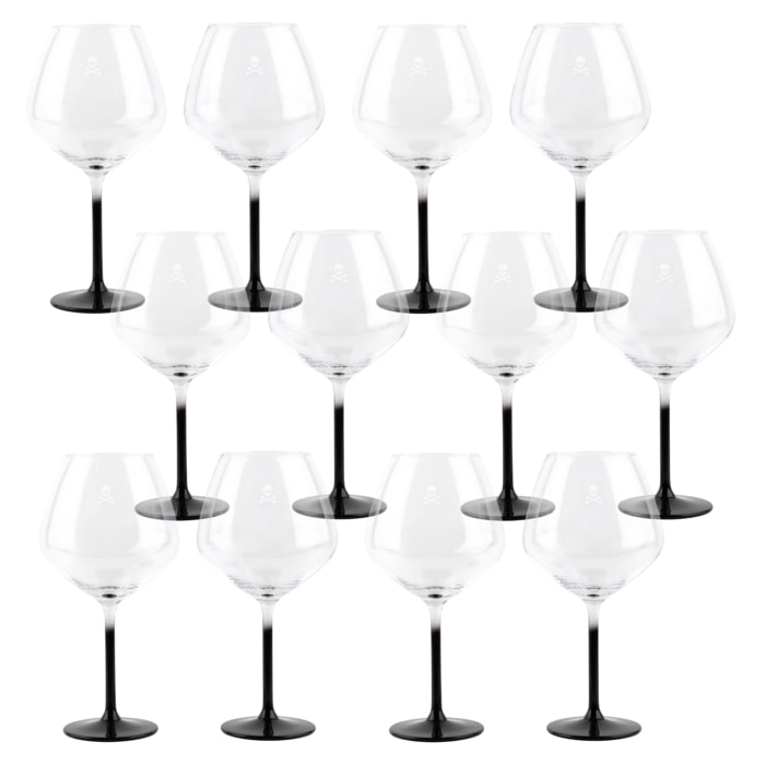 Juego de 12 copas gin calavera de 720ml en cristal scalpers home