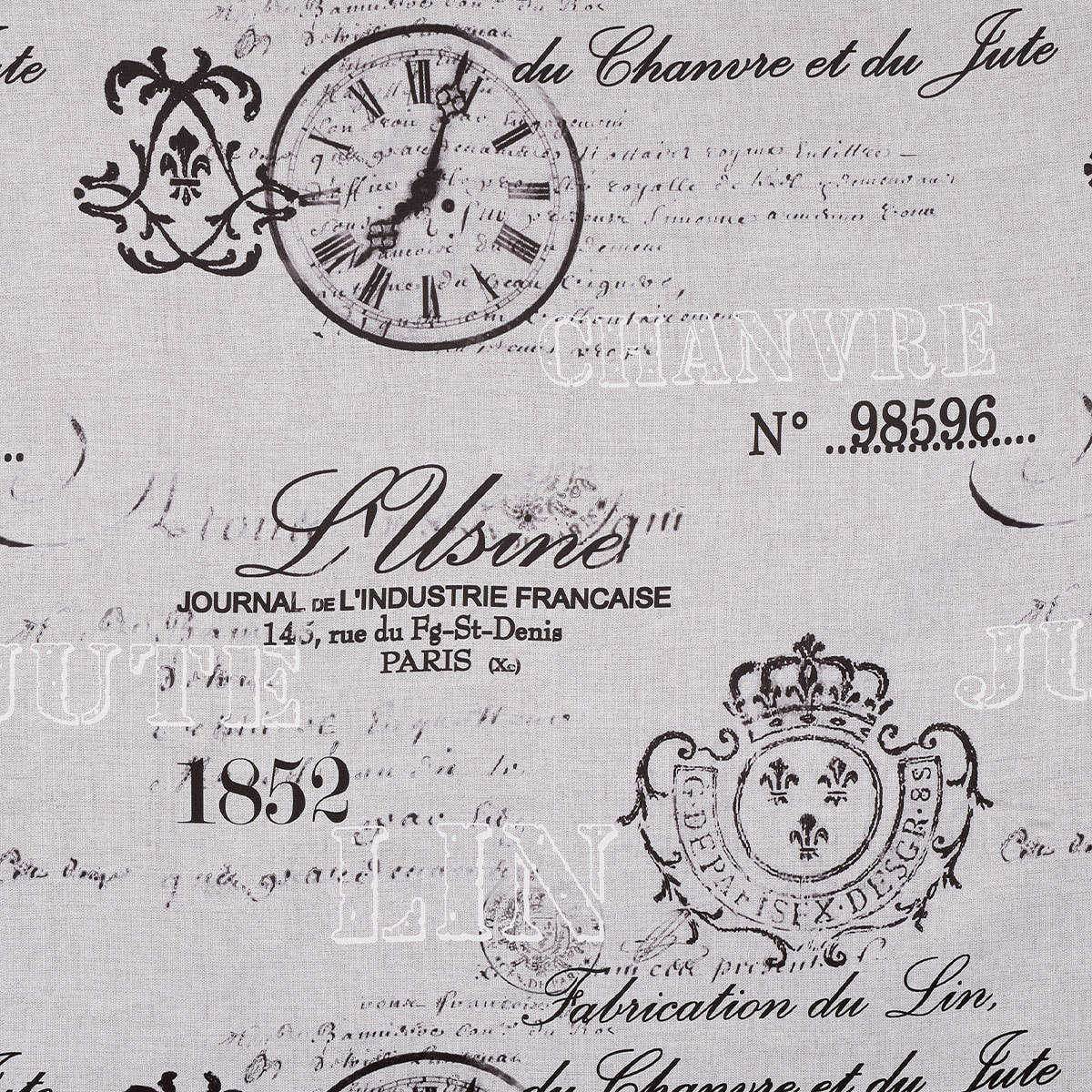 Tissu obscurcissant impression 'usine' - Noir