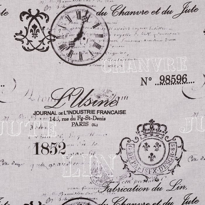 Tissu obscurcissant impression 'usine' - Noir