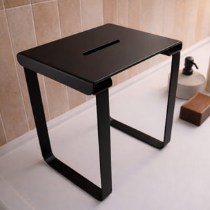 SIEGE DE DOUCHE EN INOX NOIR MAT - 40x30x46 cm