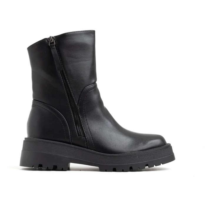 Biker con lampo laterali - NERO