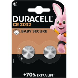 Pile DURACELL Lithium DL/CR 2032, pack de 2 unités