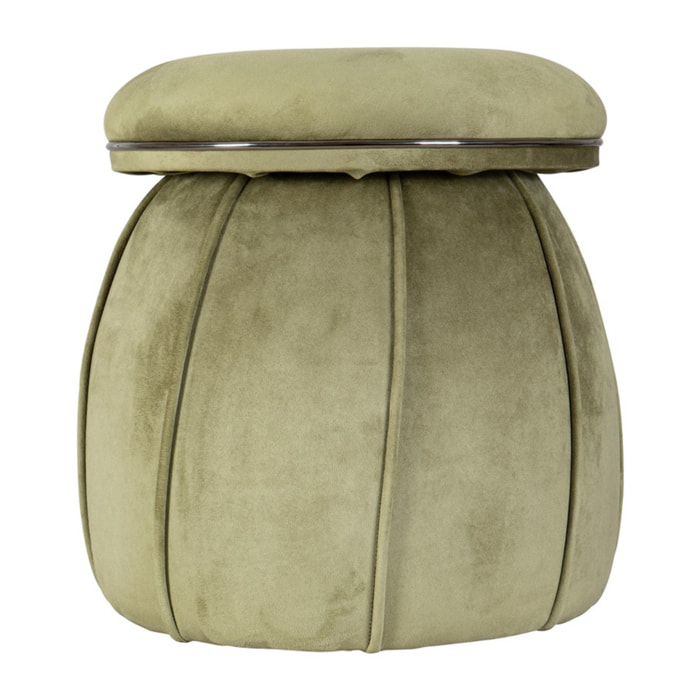 Pouf Corin Verde e Grafite in Legno di Pioppo