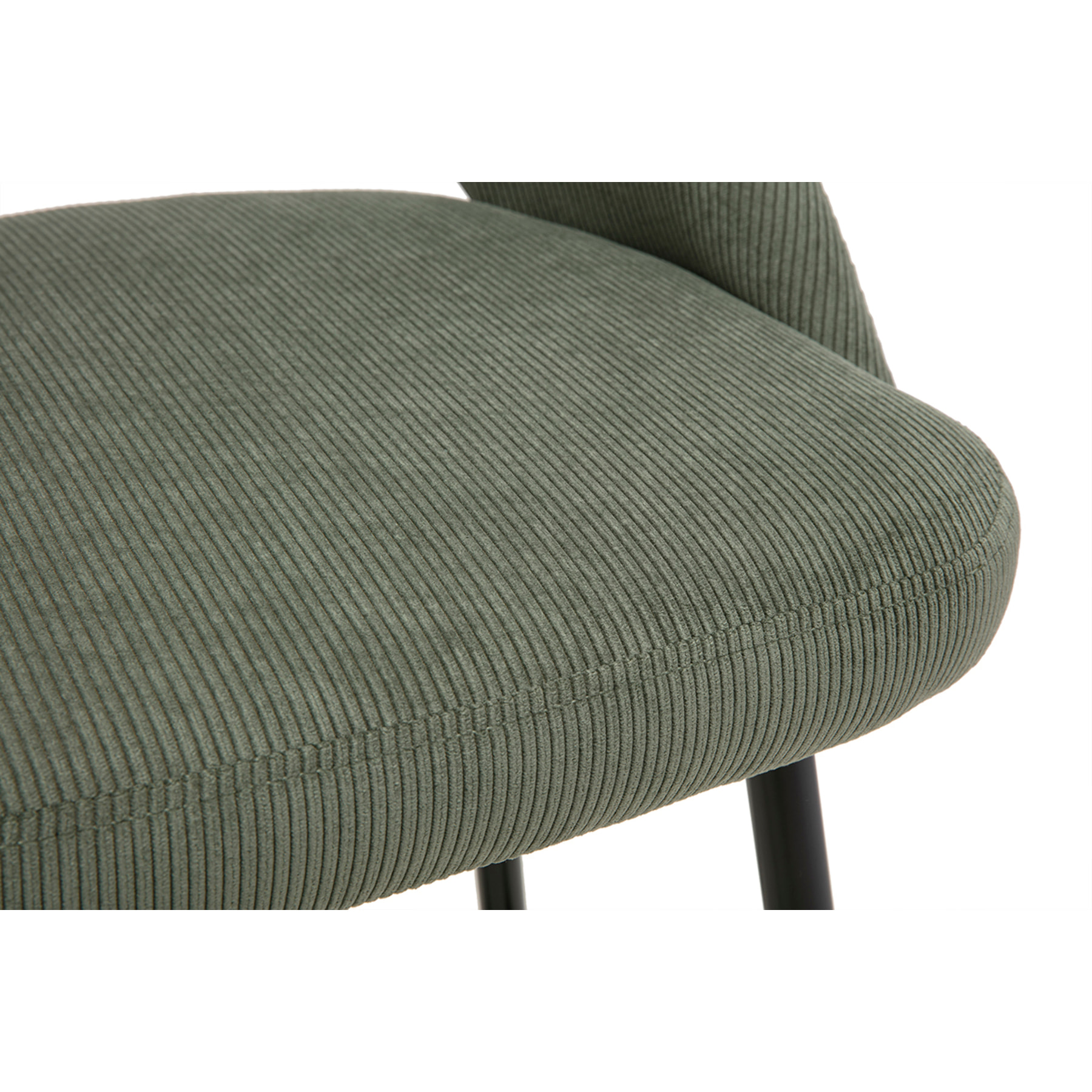 Tabourets de bar en tissu velours côtelé vert kaki H65 cm (lot de 2) COSETTE