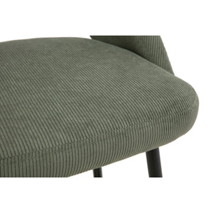 Tabourets de bar en tissu velours côtelé vert kaki H65 cm (lot de 2) COSETTE
