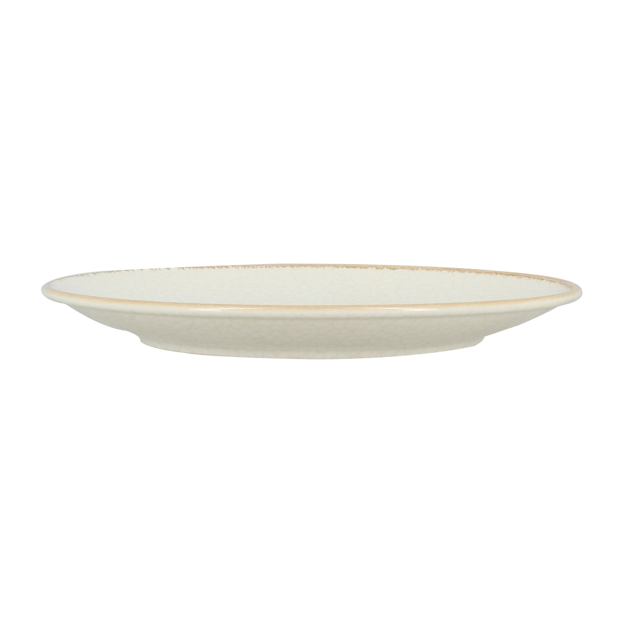 Lot de 6 assiettes plates en porcelaine blanche et liseré beige 27cm NUANCE