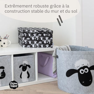 Boîte de rangement avec couvercle fond noir Lifeney Shaun le mouton