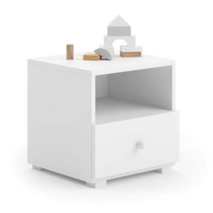 Comodino per cameretta Emi bianco con cassetto