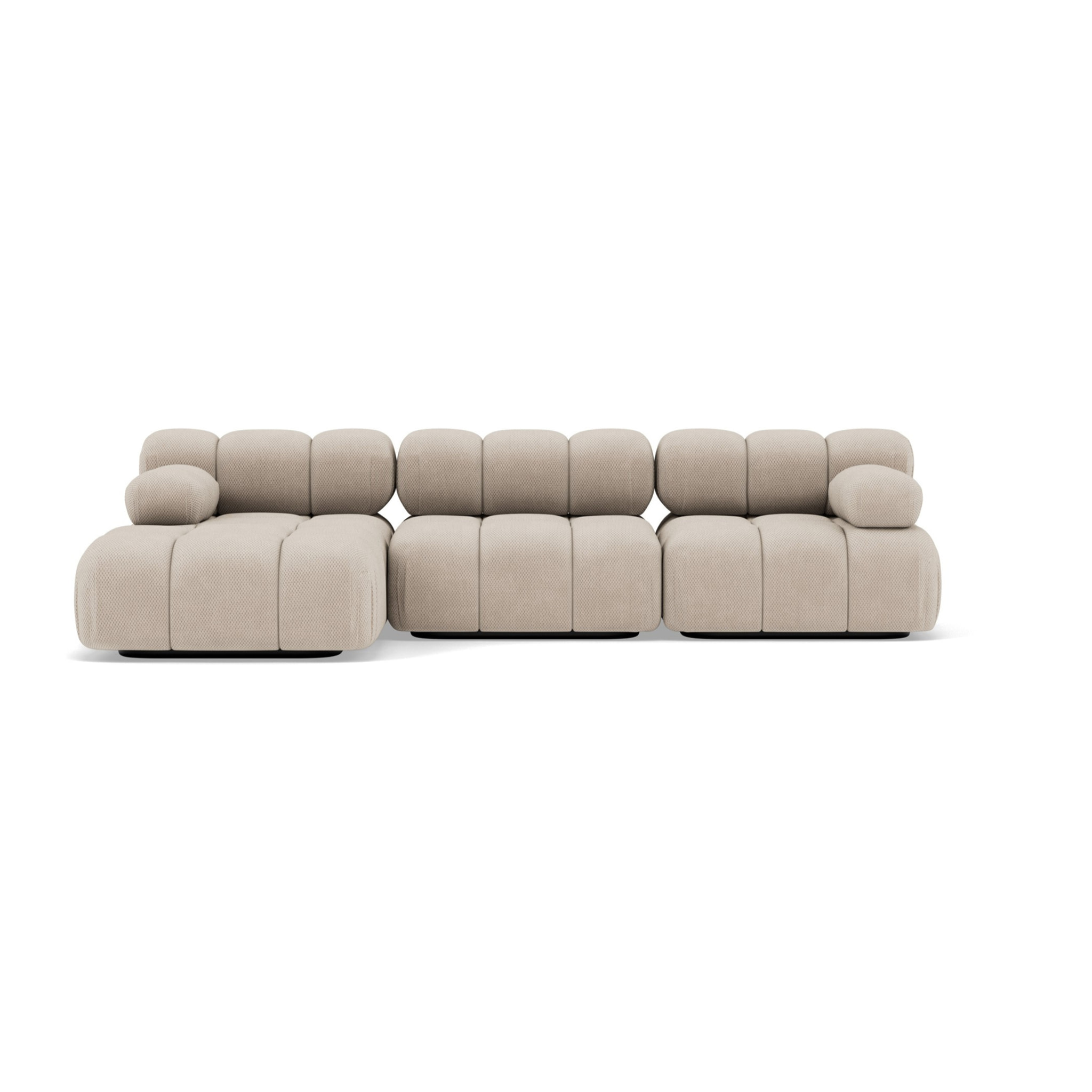 Ruby - canapé modulable d'angle gauche 4 places en velours texturé - Beige