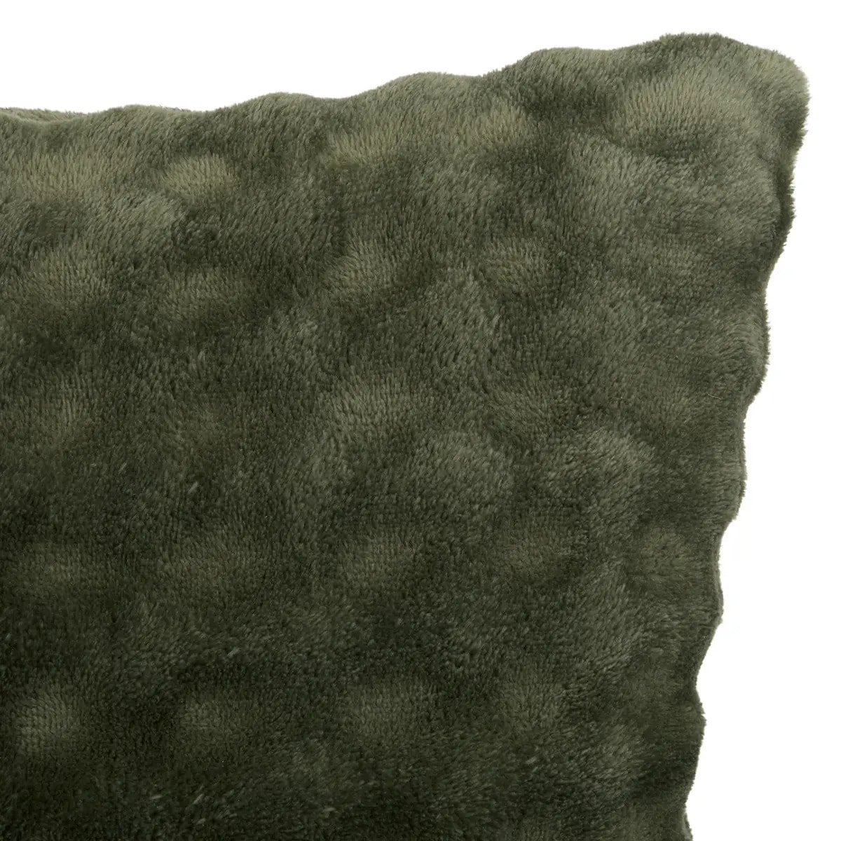 Coussin Zephy carré 40x40cm effet fausse fourrure vert