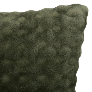 Coussin Zephy carré 40x40cm effet fausse fourrure vert