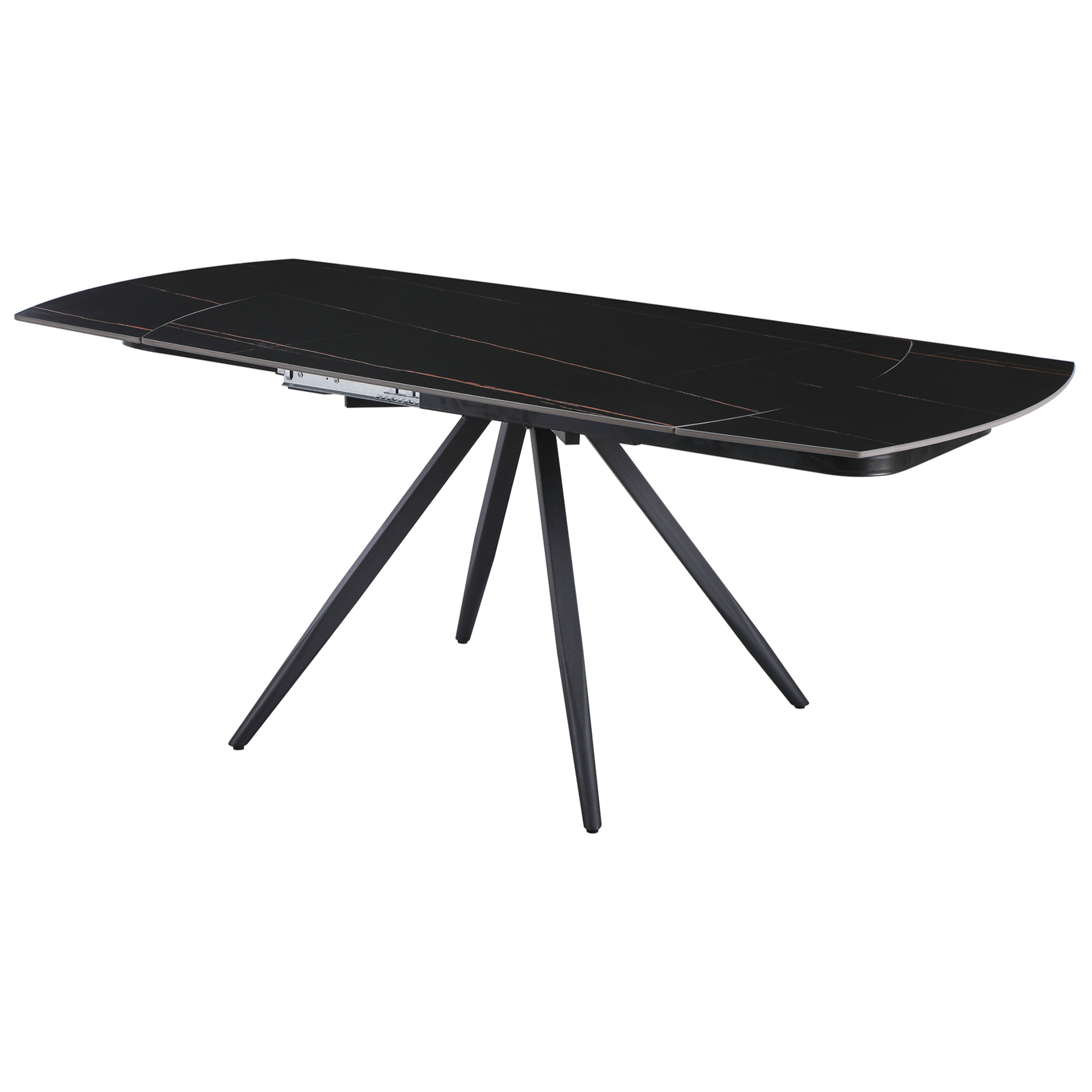 Tavolo Florida Nero C/Venature/Gambe Nere