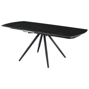 Tavolo Florida Nero C/Venature/Gambe Nere