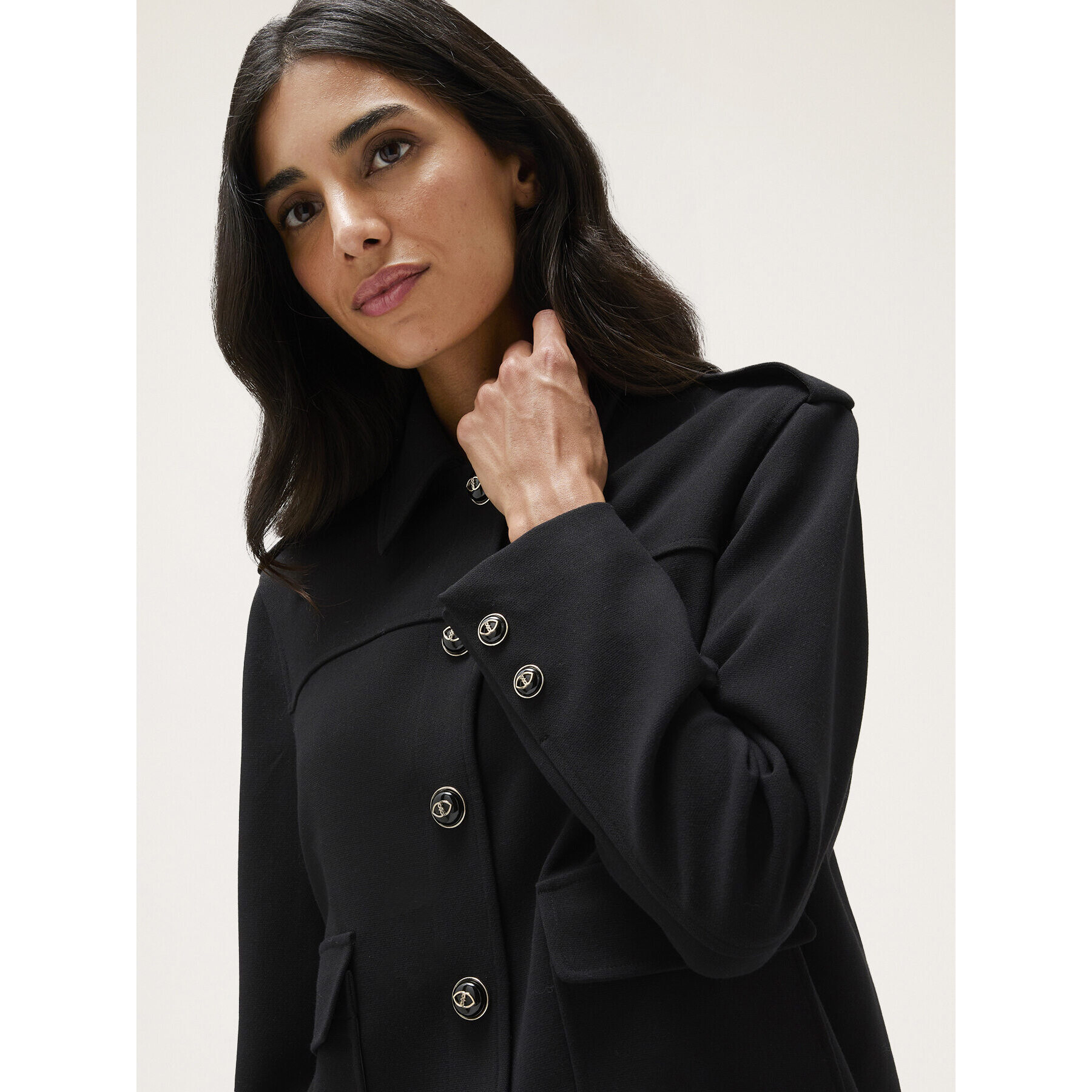 Motivi - Chaqueta de abotonadura sencilla con insignia - Negro