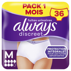 36 Culottes pour Fuites Urinaires Always Discreet - Taille M - Plus