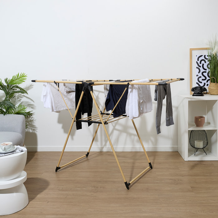 Etendoir à Linge - JE CHERCHE UNE IDEE - Effet Bois - Compact
