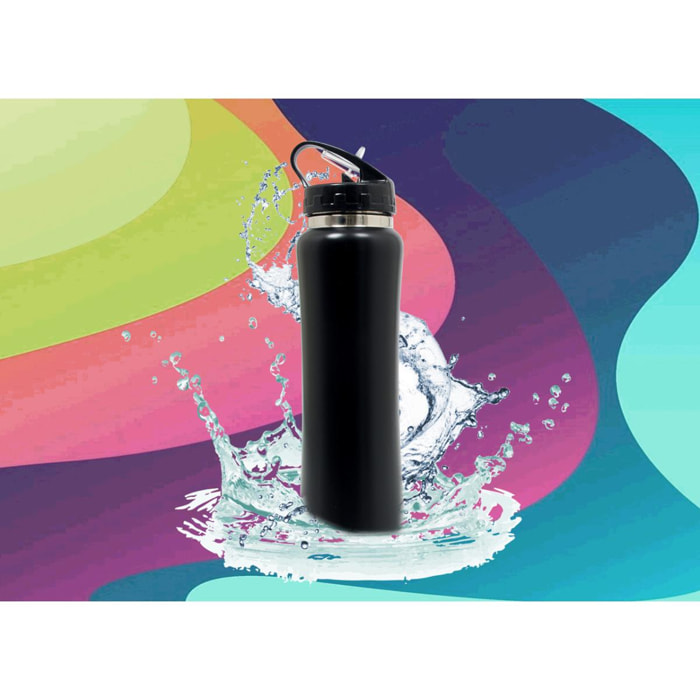 Borraccia Termica Thermos Caldo-Freddo Modello Sport Nero