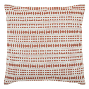 Coussin motifs jacquard "Micah" 38x38cm rose terracotta