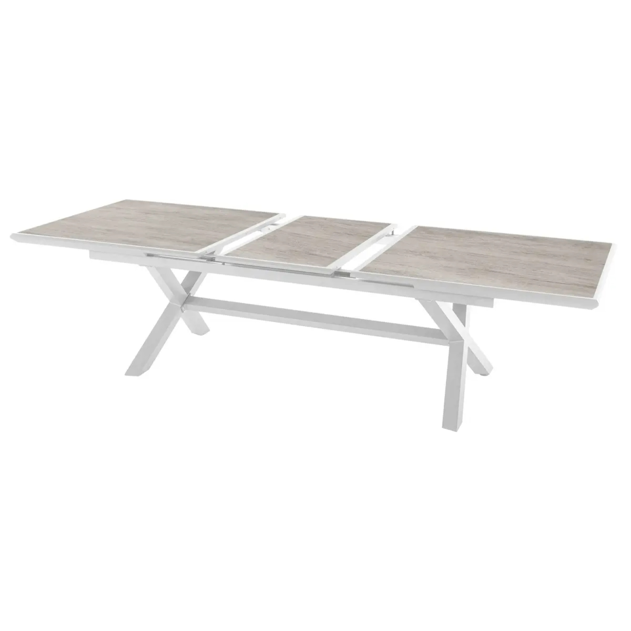 Table de jardin extensible Axiome Sépia & Blanc