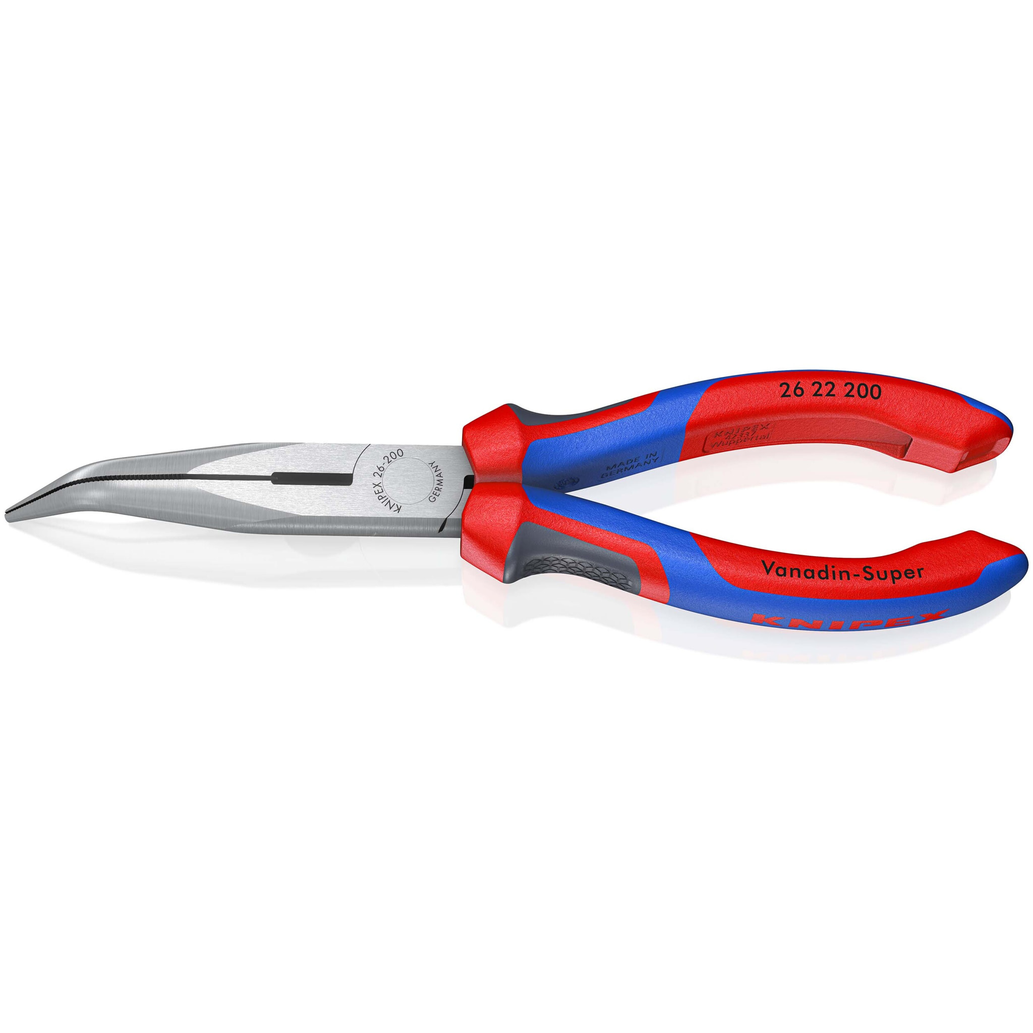 Pince à bec coudé demi-rond 200 mm - KNIPEX - Angle de 40°- 26 22 200
