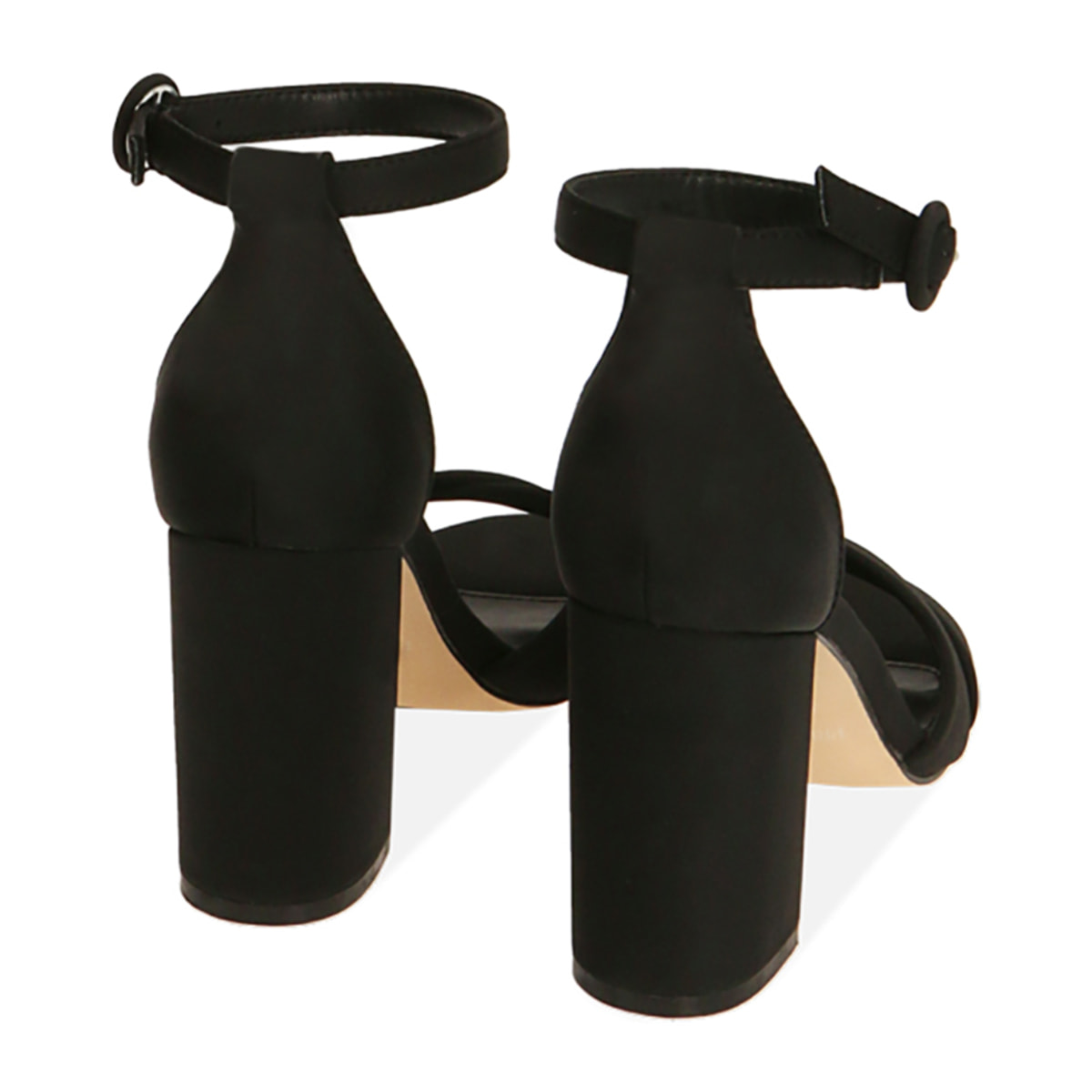 Sandalias de lycra negras, tacón de 9 cm