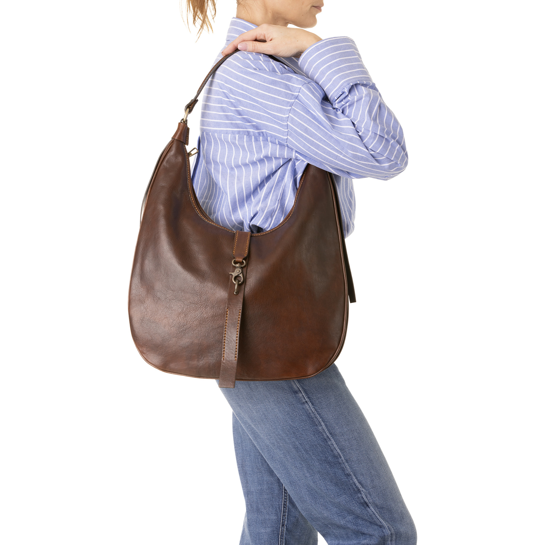 Borsa a spalla  unisex In Vera pelle Made in Italy 38x28x10 cm