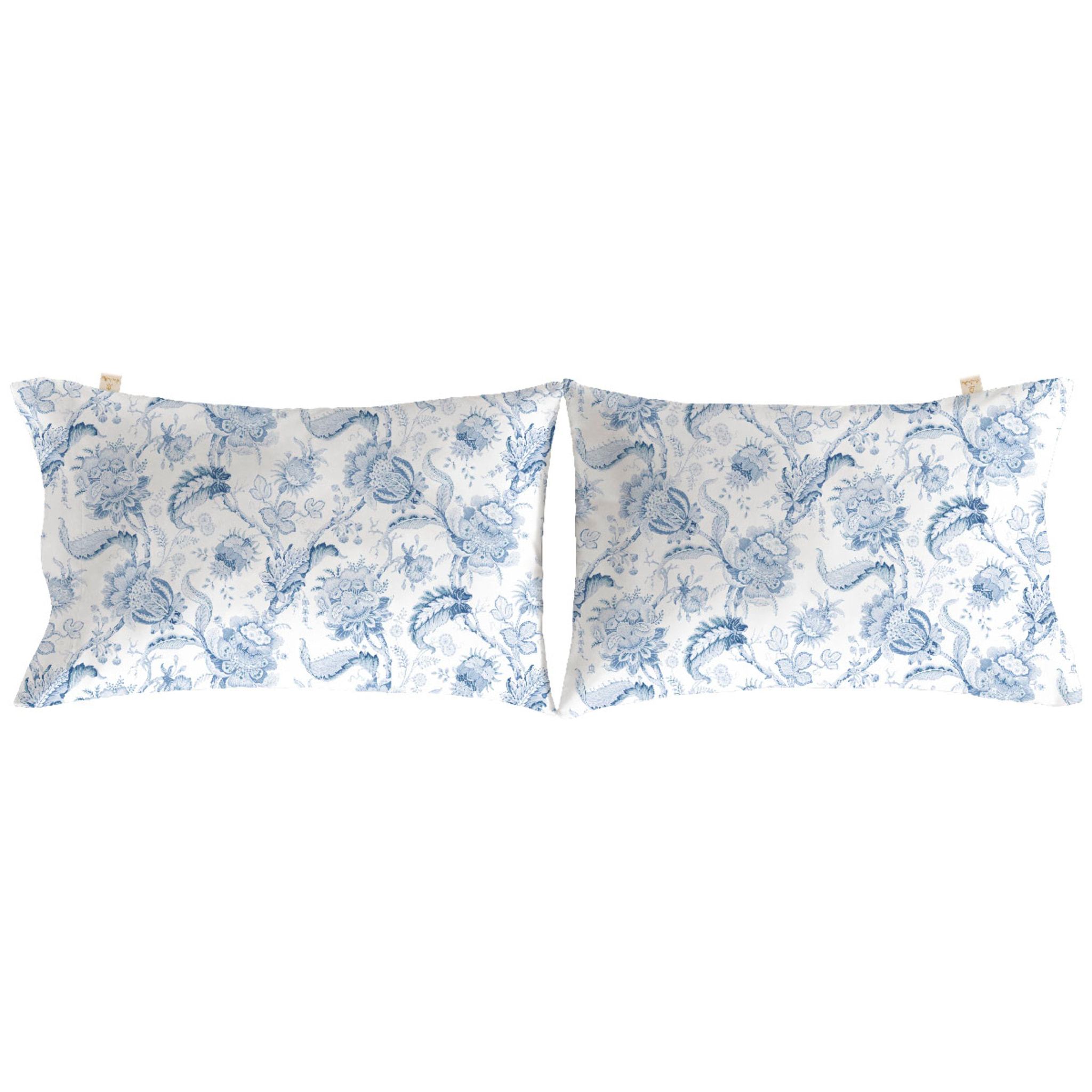 2 Fundas de almohada 50x75 cm azul MALAGA - 100% algodón -