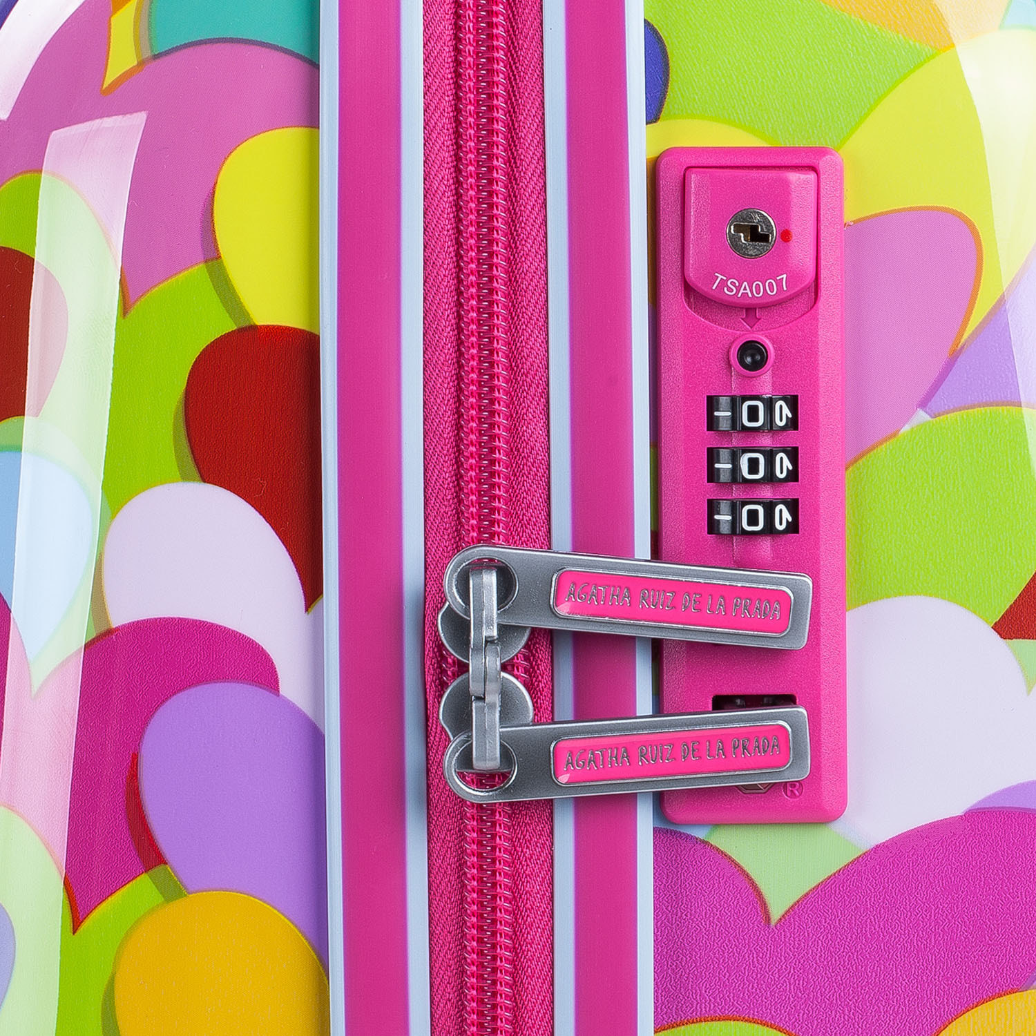 Maleta Cabina Agatha Ruiz De La Prada Corazones Fucsia