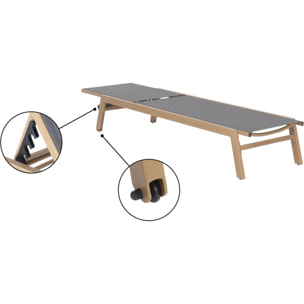 Bain de soleil en aluminium imitation bois  "Elysia" - Gris