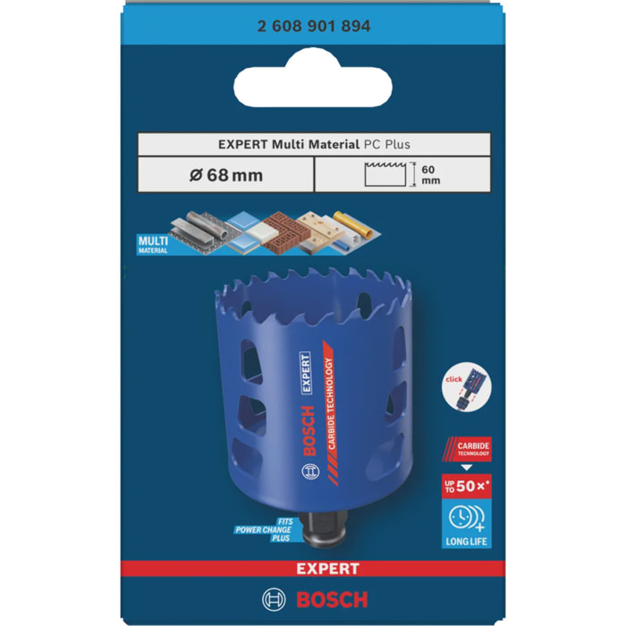Scie trépan EXPERT Multi Material PC Plus Ø.51mm - BOSCH - 2608901887