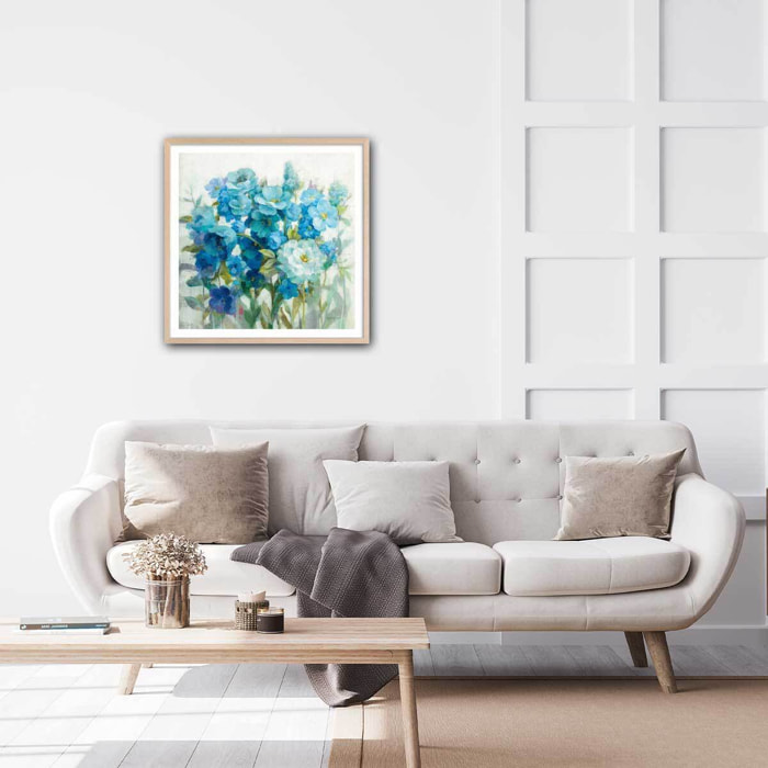 Affiche Bouquet d'été Affiche + cadre en bois - Chêne