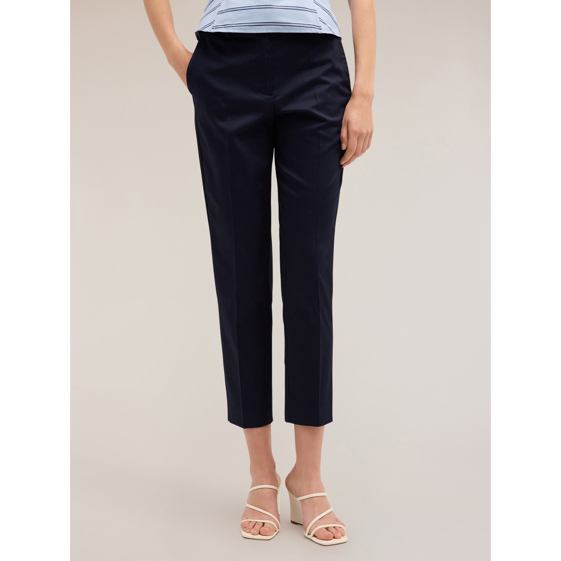 Motivi - Pantaloni regular in cotone - Blu